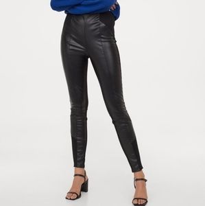 H&M Black Faux Leather Leggings